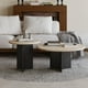 thumbnail image 1 of Mesa De Centro Doble Travertino Tono Wengue, 1 of 10