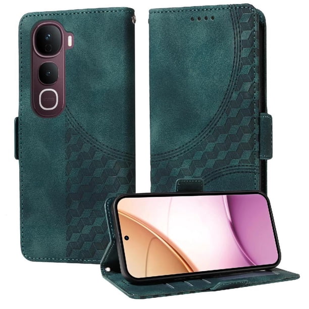 Carcasa FOXDOCK Vivo V40E 5G de cuero PU, diseño acolchado clásico, protección contra caídas y rayones