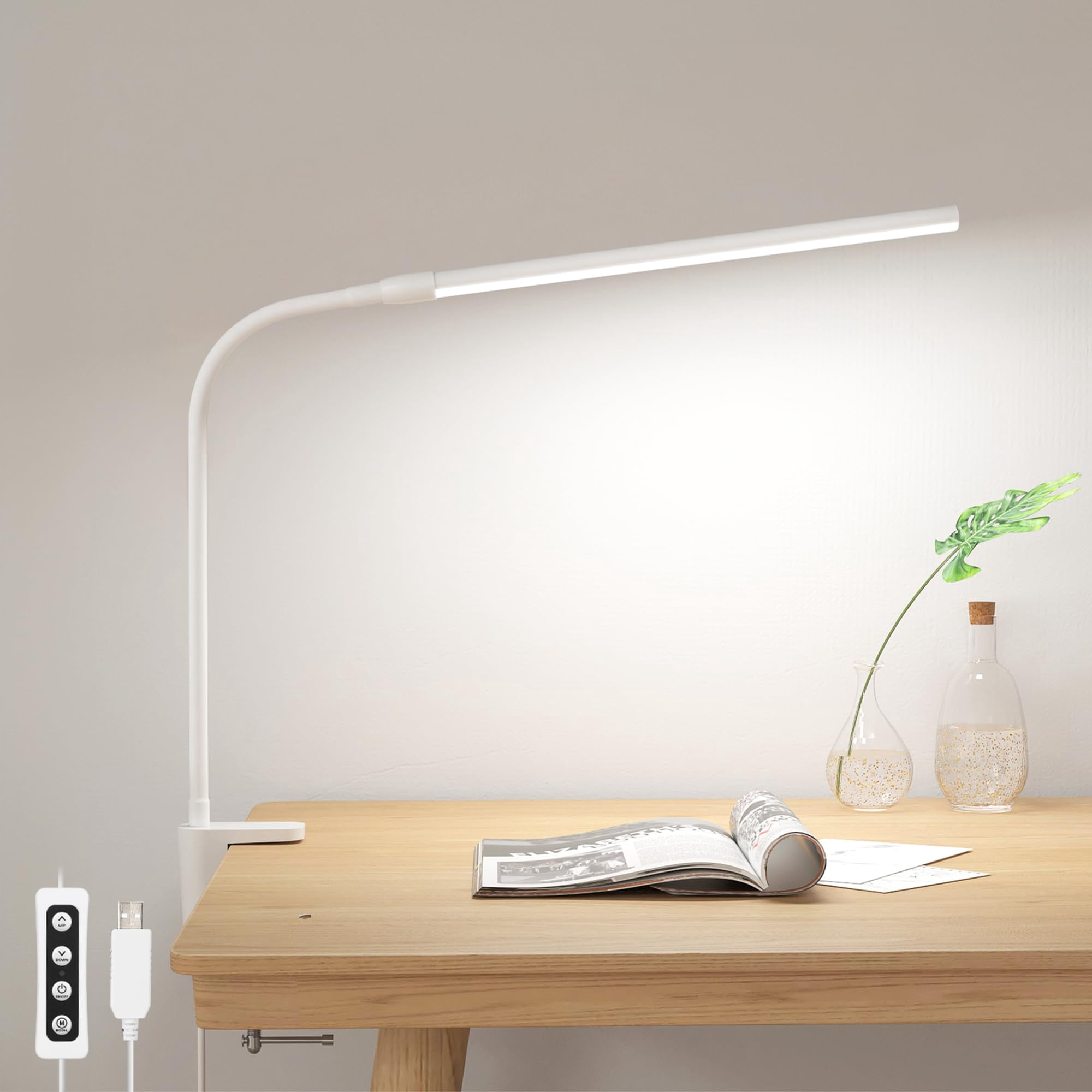 Lámpara De Escritorio Lepro Small Con Pinza Led, 3 Modos De Color, 10 Niveles De Brillo