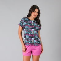 Pijamas Fls M. Corta + Short Flores Mujer 33884-171