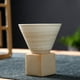 thumbnail image 3 of Taza de café de cerámica gruesa con base, taza de porcelana con forma de cono triangular creativa de 200ml, taza de té de cerámica para café té latte yogur batido (beige), 3 of 3