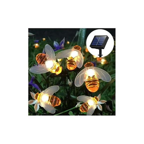 Cadena De Luces Solares De 30 Ledes Para Exterior Jardín Luces Abeja