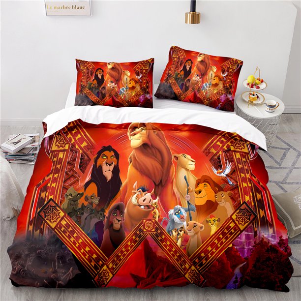 Lion Bedding sets for kids,The Lion King Bedding Set,Cute Simba Duvet Cover Pillowcases Birthday Gifts For Boys Girls Bed Sheets