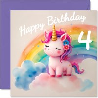 Tarjeta De Cumpleaños Stuff4 Para Niños Con Forma De Unicornio, 14,5 X 14,5 Cm