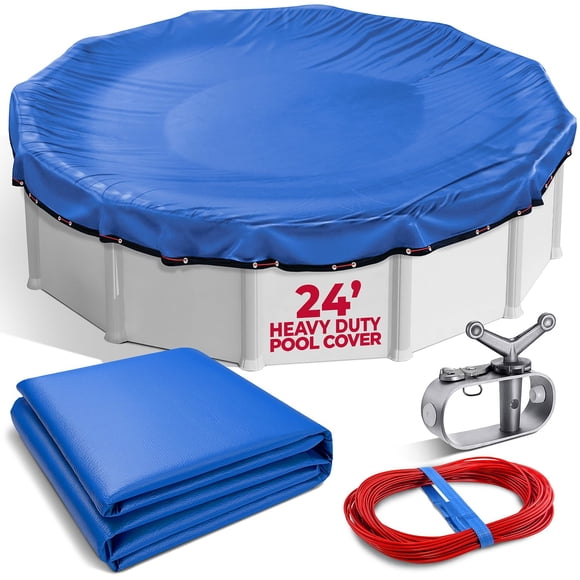 Cubierta para piscina Shop Square 24 ft (7,3 m) resistente a UV, azul