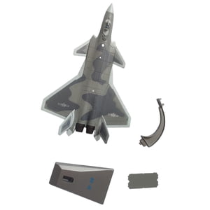 Magideal - Aolly Diecast 1:100 J-20 De De Simulación Con Soporte, Decoración De Escritorio Coleccionables De Aviación, Adornos De Exhibición