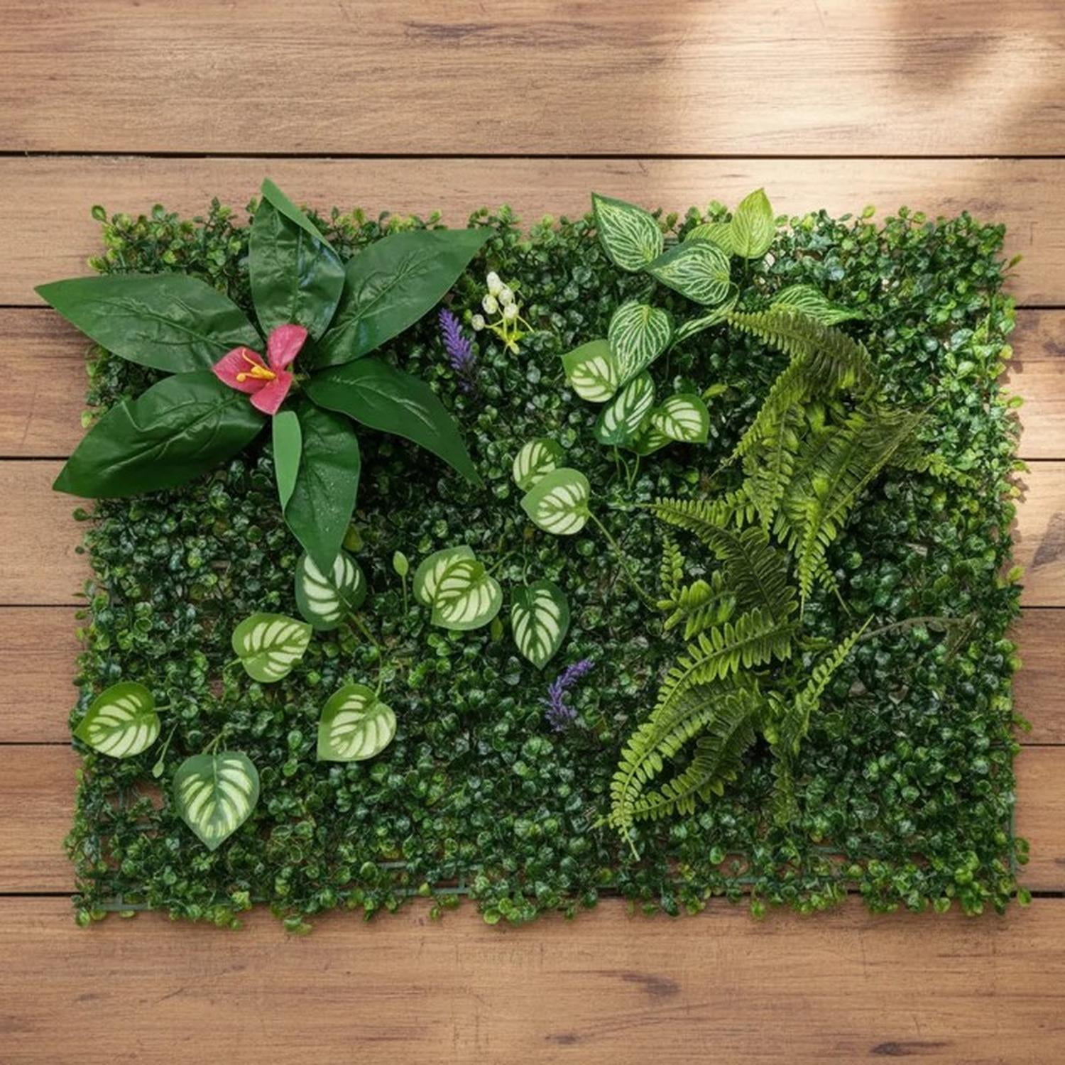 Arbusto Real - Jardín Muro Vertical Artificial B Palmeta Plantas 60x40 Cm