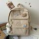 thumbnail image 2 of Kawaii Corduroy Backpack With Cute Bear Pendant, Preppy Style Laptop School Bag, Cute Cartoon Travel Bookbag, 2 of 4