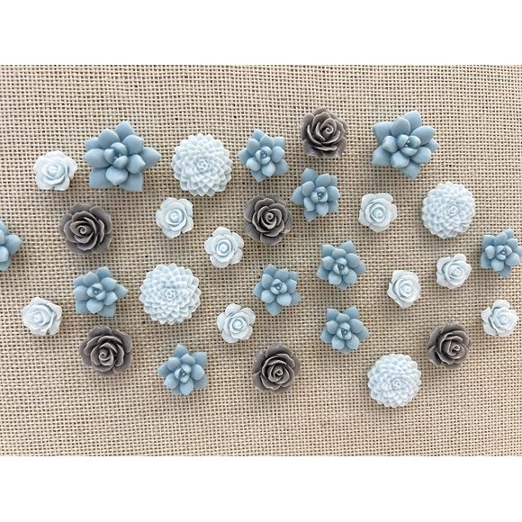 Chinchetas Temoyj Pack de 24 (1,6‑2,5 cm) Decorativas con Flor