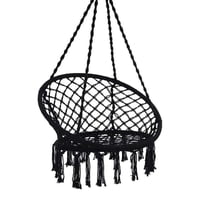 Importclick - Hamaca Silla Columpio Algodón Negra 80 X 70 Cm