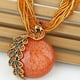 thumbnail image 2 of Bohemian Ethnic Style Retro Leaf Peacock Gemstone Pendant Necklace For Women Girls, 2 of 3