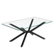 thumbnail image 3 of 39.37" Rectangular Clear Tempered Glass Coffee Table,Stylish Design with Black Metal Legs, Coffee Table for Living Room, 3 of 3