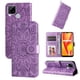 thumbnail image 1 of Funda tipo cartera FOXDOCK para Realme C25 , diseño girasol en relieve, cuero PU, cierre magnético, soporte y tarjetero, 1 of 5