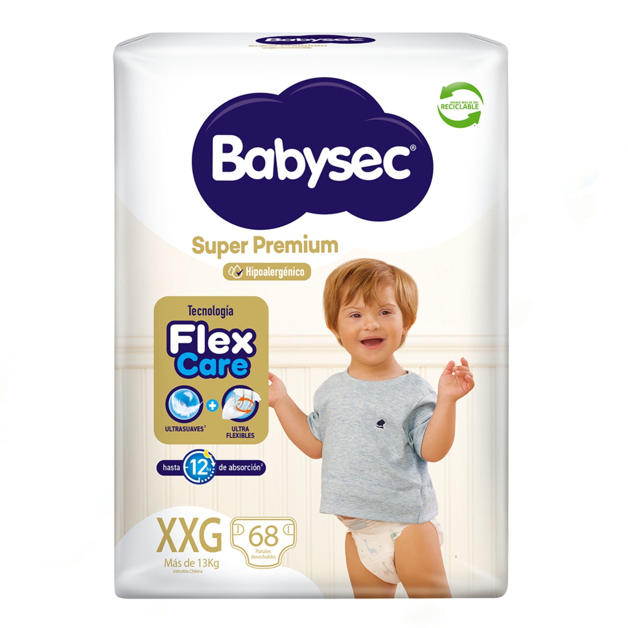 Pañales Súper Premium Xxg 68 Un Babysec