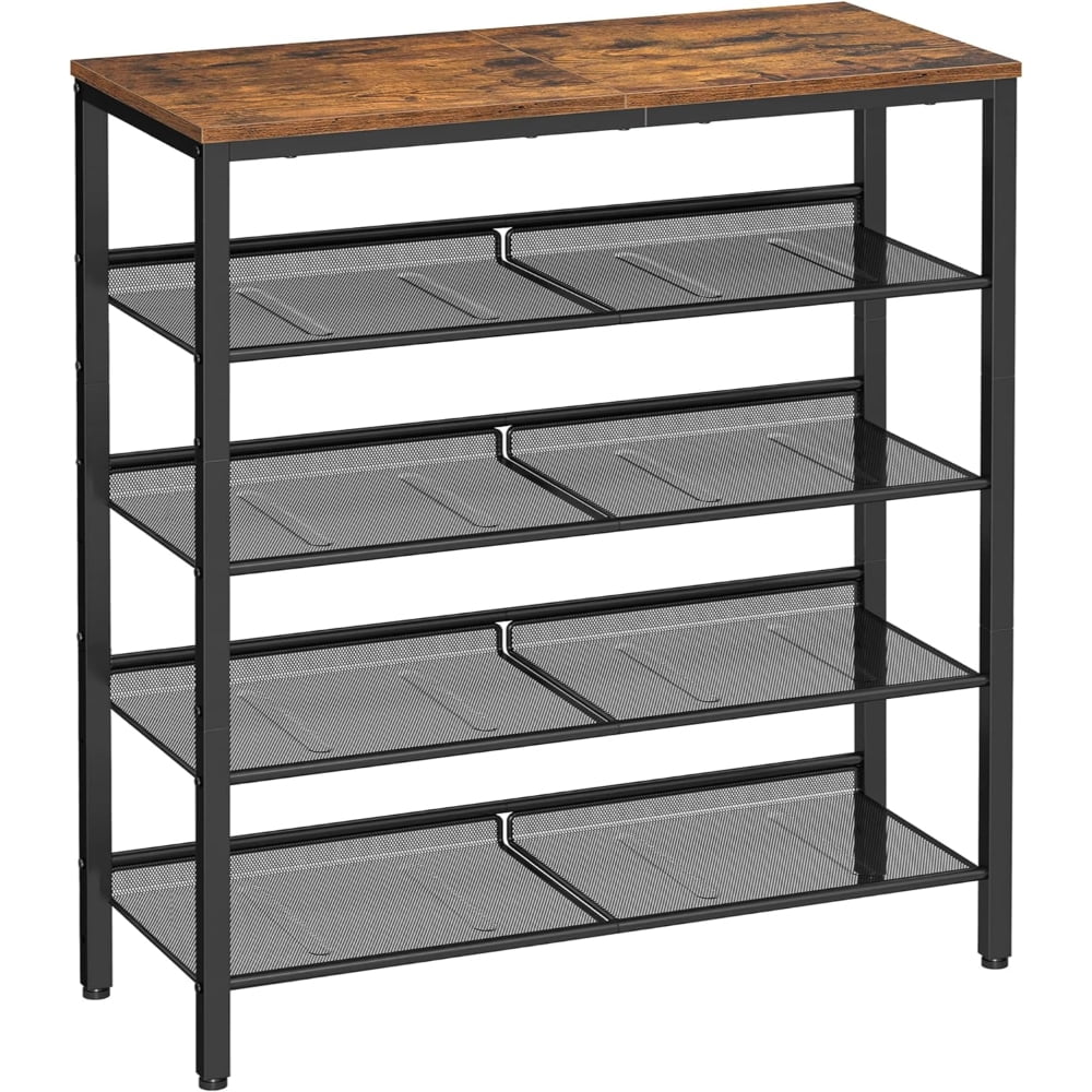 Casa Vinte - Mueble Zapatero Sirkka 5 Niveles Fierro Y Madera