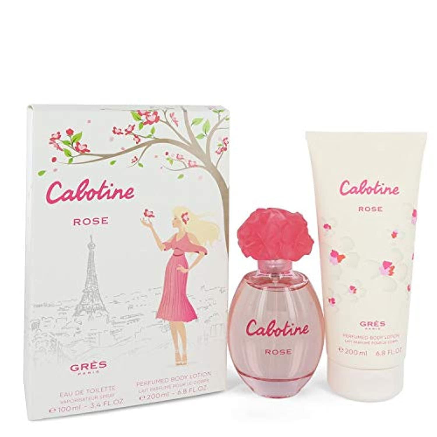 Set De Regalo De Perfume Gres Cabotine Rose Duo Edt 100 Ml + Loción Corporal 200 Ml Para Mujer