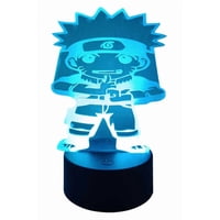 Lelumania - Lampara Ilusion 3D Naruto Chibi De 7 Colores, Base Touch