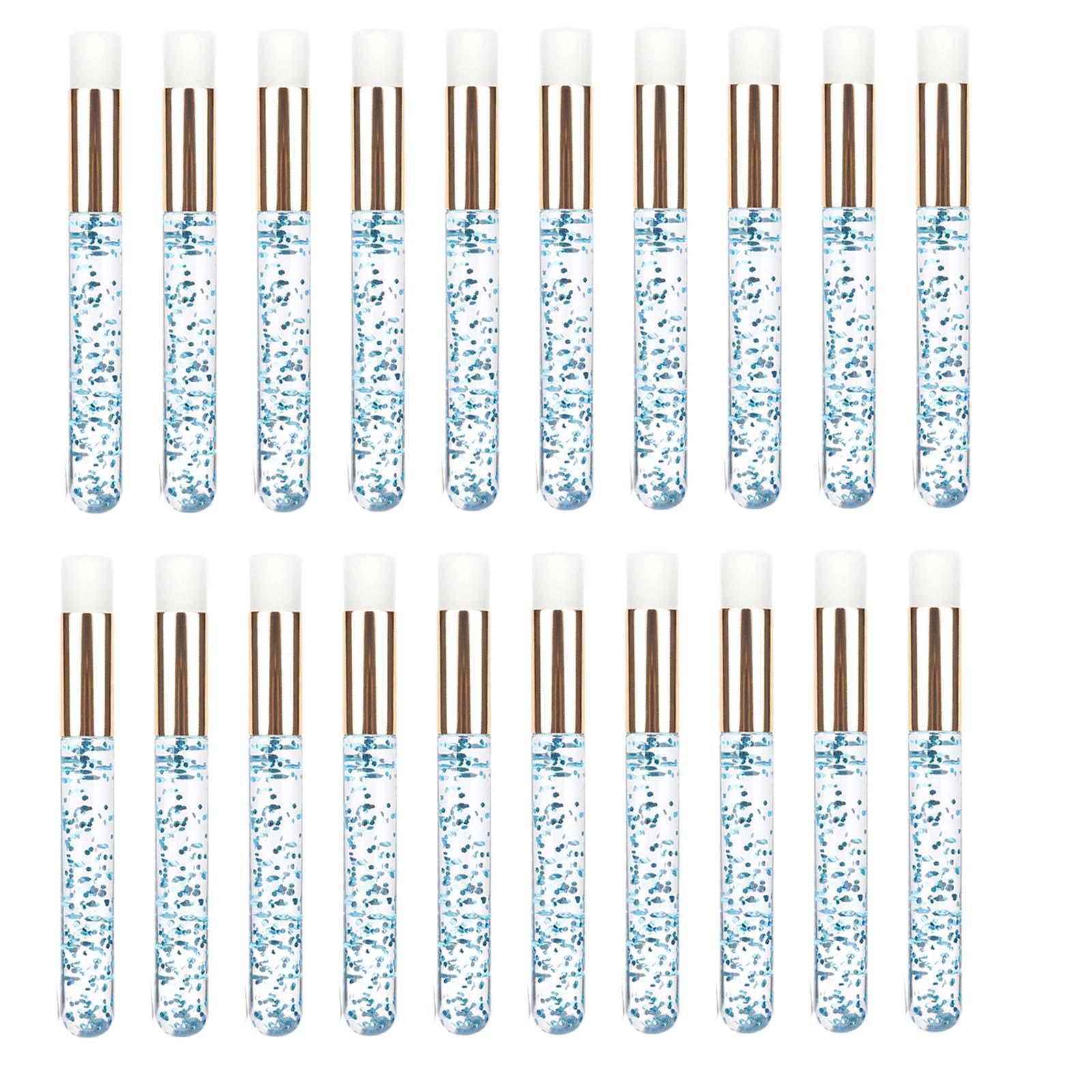 Ioensy - 20 Cepillos Para Champú De Pestañas, Limpiador Cosmético De Pestañas, Herramienta Para Quitar La Cáscara, Azul