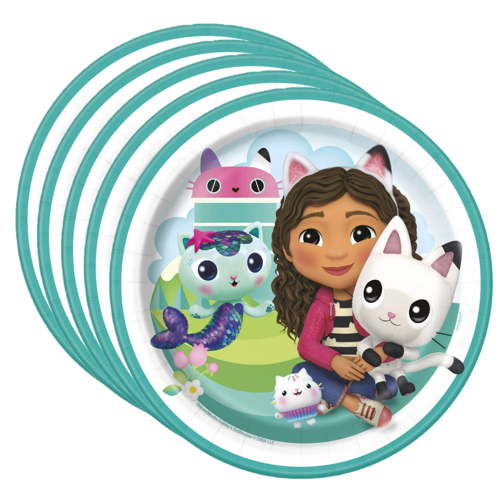 Genérico - Platos De Fiesta Unique Gabby, Papel De Postre, 18 Cm, Para 24 Personas