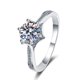 thumbnail image 1 of Anillos de Moissanita para Mujer 1 Uds Corte Redondo Color D VVS1 Plata de Ley Diamante Anillos de Compromiso Anillos de Boda de Moissanita para Mujer con Certificado, 1 of 9