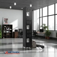 Recilock - Casillero Locker Metálico Black: 1 Cuerpo 3 Puertas - Sa-Sllf1X3