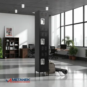 Recilock - Casillero Locker Metálico Black: 1 Cuerpo 3 Puertas - Sa-Sllf1X3