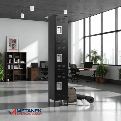 Recilock - Casillero Locker Metálico Black: 1 Cuerpo 3 Puertas - Sa-Sllf1X3