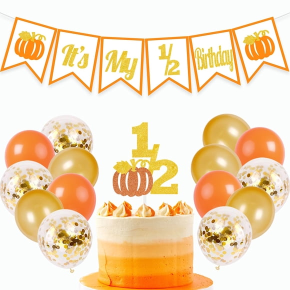 Set de decoración DOMOO OF DREAMS con forma de calabaza para 1/2 fiesta de cumpleaños
