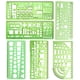 thumbnail image 1 of 6 plantillas de medición de plástico, plantillas de medición, plantillas de encofrado, reglas de dibujo para oficina y escuela, verde claro, plástico para oficina y escuela para oficina y escuela, 1 of 5