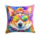 thumbnail image 1 of Almohada Decorativa Corgi Hippie Dawg 14x14, 1 of 6