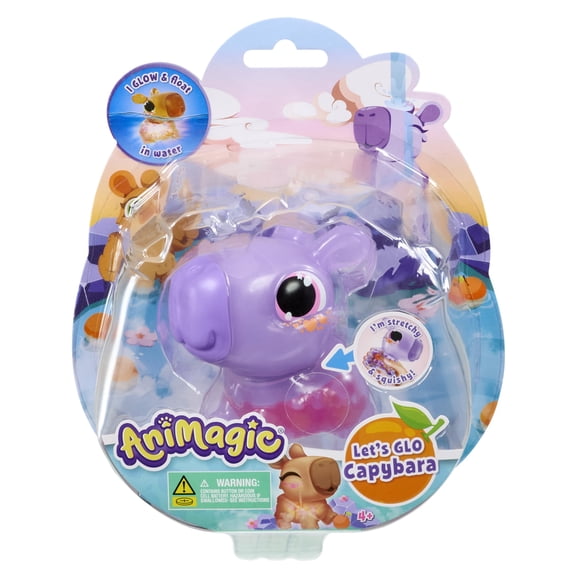 Figura de Acción Animagic Let's Glo Capibara Púrpura