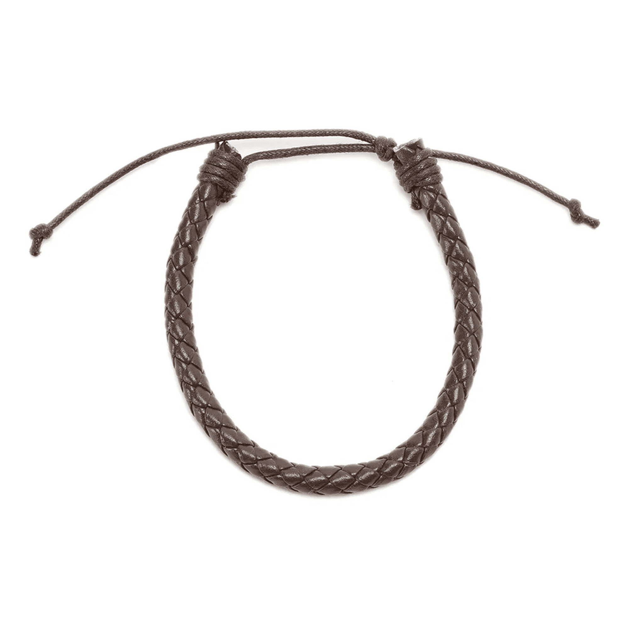Genérico - Pulsera Cuero Trenzado Ajustable Hombre