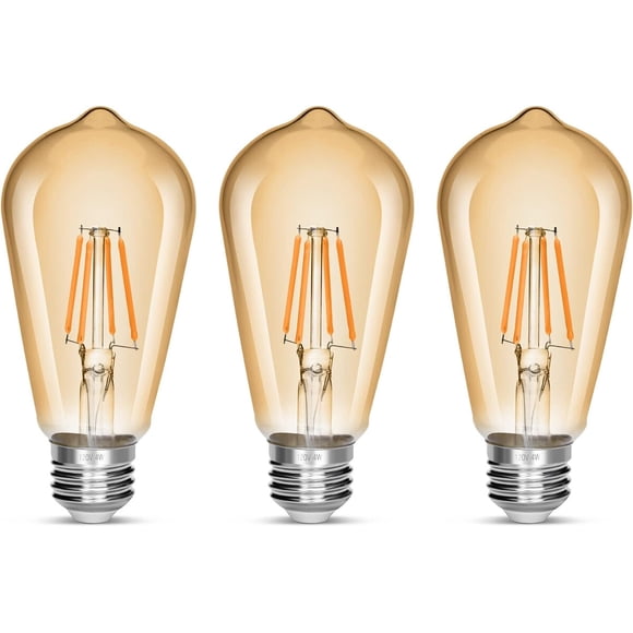 Ampolleta LED Edison NOTOC ST58 E26 4 W 2300 K, paquete de 3