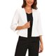 thumbnail image 1 of INSPIRE CHIC Elegante Blazer Corto para Mujeres Conjunto de Regreso a Clases para Maestras Abierto al Frente Sin Cuello Manga 3/4 Chaqueta de Traje de Negocios Peplum XL Blanco, 1 of 6