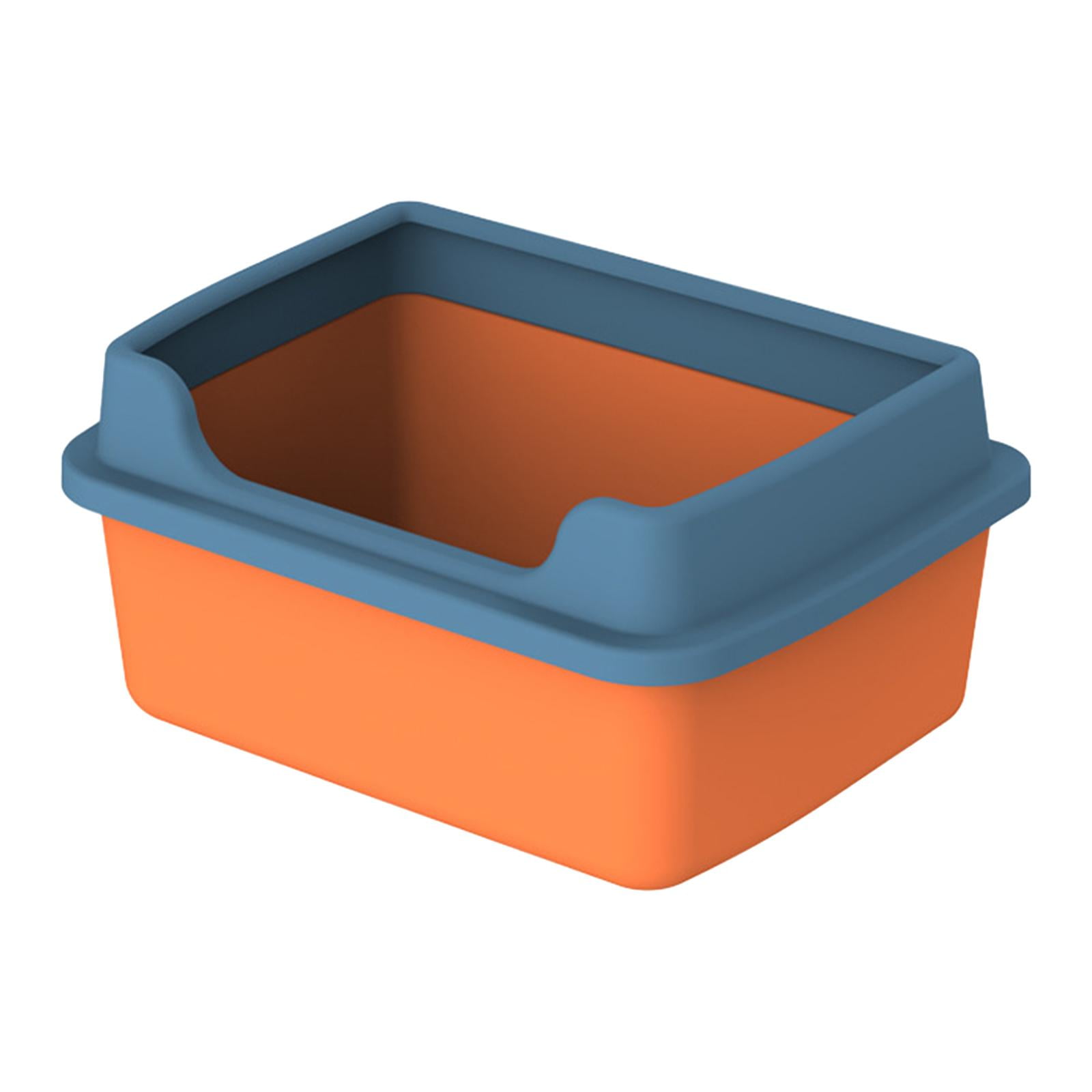 Magideal - Caja De Arena Para Gatos De Interior Caja De Arena Para Gatos Con Parte Superior Abierta De Perfil Bajo Y Lados Altos Grandes Para Caja De Arena Para