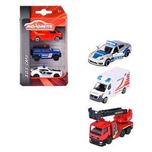 Vehículos Majorette Set Colección 3 Autos Emergencia
