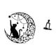 thumbnail image 5 of Escultura De Metal De Gato Negro Místico Con Forma De Luna, Figura De Pensador Abstracto, Adorno De Mesa Para Amantes De Los Gatos, Decoración De Estantería Para Dormitorio., 5 of 5