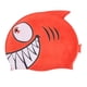 thumbnail image 3 of Forma de pescado gorra de natación gorro de trajes de baño lindo cómodo fácil de poner y apagar ropa de baño para niños para niños adolescentes niñas Rojo, 3 of 5