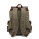 thumbnail image 3 of Mochila Lmagice de lona de piel auténtica con portátil de 13 pulgadas, color verde militar, 3 of 9