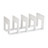 Magideal - Soporte Para Libros, Sujetalibros De Acrílico, Divisores De Estantería Multifunción, Organizador De Bolsos Para Encimera, Sala De Estudio, Estantería Blanco