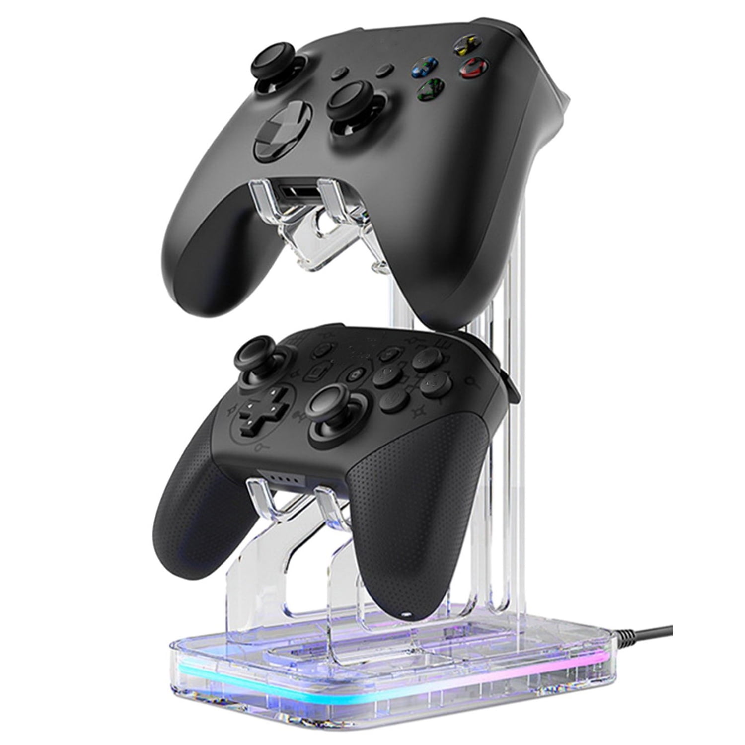 Genérico - Soporte Para Controlador De Juego Con Led, Base Acrílica De 2 Niveles Para Joystick De Ps4/ps5/xbox One/switch