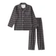 thumbnail image 2 of Conjuntos de pijama para hombre, ropa de casa informal con estampado a cuadros, camisetas de manga larga, pantalones con cuello vuelto, pijamas de noche, regalos para hombres, 2 of 5