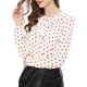 thumbnail image 2 of INSPIRE CHIC Blusa de manga larga con cuello con volantes para el regreso a clases del Día de San Valentín para mujer XL Blanco con puntos rojos, 2 of 8