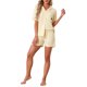 thumbnail image 2 of INSPIRE CHIC Conjuntos de Pijama Sólidos para Mujer Mangas Cortas Lindo Suave Cómodo Altamente Elástico Camisetas con Botones y Pantalones Cortos 2 Piezas M Amarillo Claro, 2 of 6