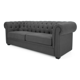 thumbnail image 1 of Sofá Chesterfield 2 Cuerpos Eco Cuero Grs Oscuro, 1 of 2