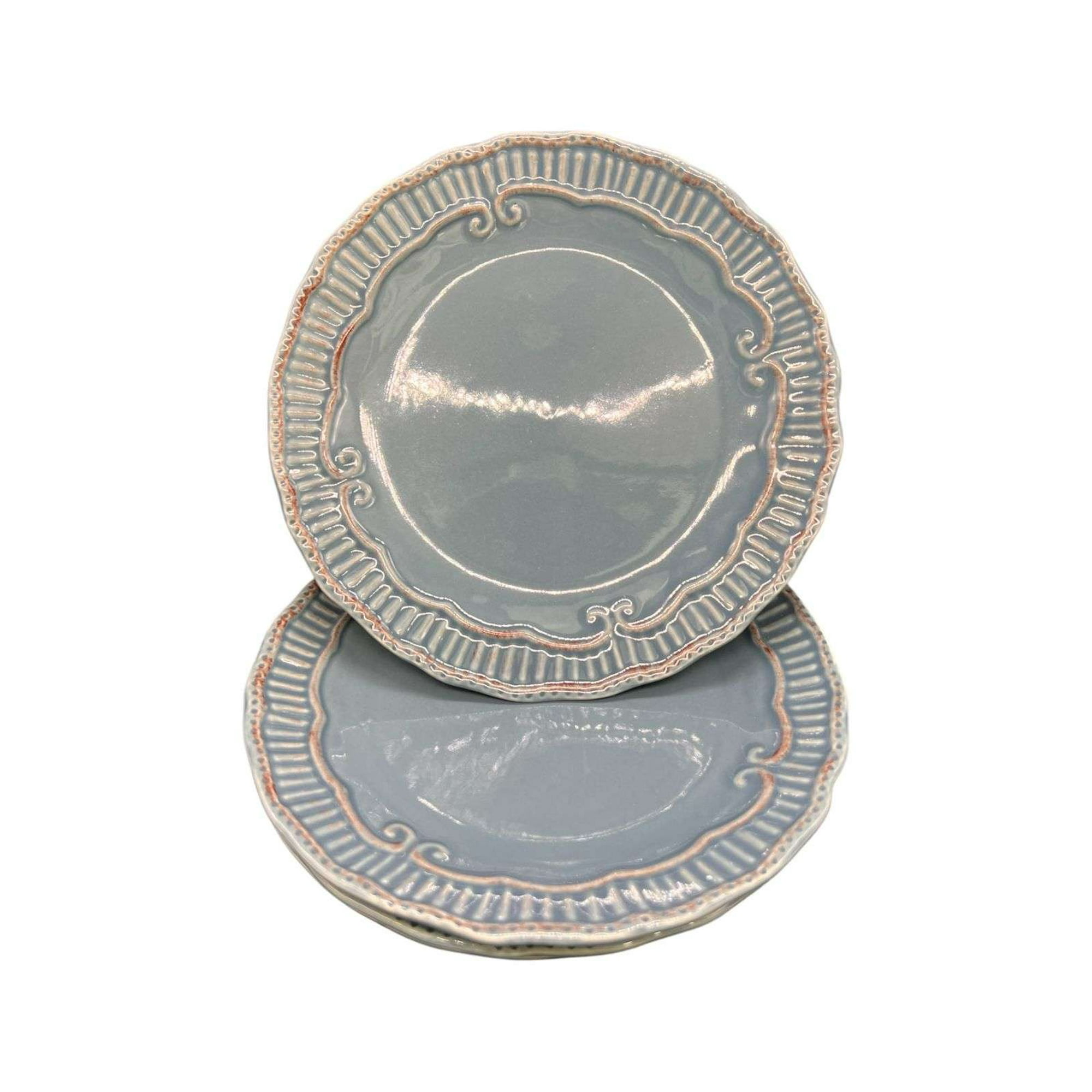 Oem - Pack 4 Plato Semi Plano Decorativo Redondo Claro 22cm