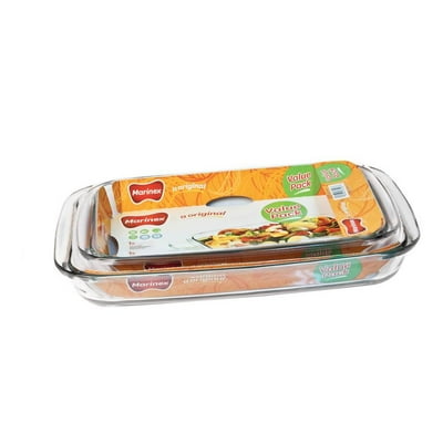 Pack Fuente Pequeña Y Grande 1.6L+2.2L 2 Piezas Vidrio Transparente 1 Un Marinex