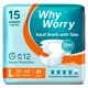 thumbnail image 1 of Pañales para Adultos WHYWORRY Talla Grande - 15 Unidades - Absorción Máxima, 1 of 8