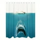 thumbnail image 1 of 1pc Waterproof Shark Pattern Shower Curtain with 12 Hooks - Stylish and Durable Bathroom Decor, 1 of 4