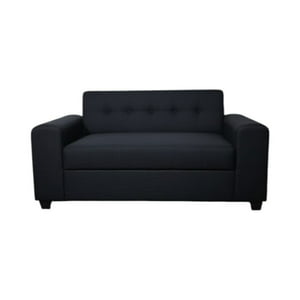 Diseños Valestrini - Sofa Dos Cuerpos Brazo Redondo Lino Negro